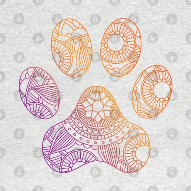 Cat Paw Mandala by DragonTees